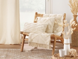 Διακοσμητικό Μαξιλάρι Inca Douceur d'intérieur με ανάγλυφο σχέδιο και διαστάσεις 40x40cm - Natural