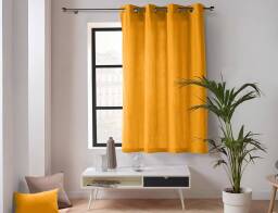 Douceur d'intérieur Κουρτίνα Παραθύρου Mέτριας Σκίασης Twily  με τρουκς και διαστάσεις 135x180cm - Yellow