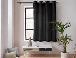 Douceur d'intérieur Κουρτίνα Παραθύρου Mέτριας Σκίασης Twily  με τρουκς και διαστάσεις 135x180cm - Black