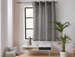 Douceur d'intérieur Κουρτίνα Παραθύρου Mέτριας Σκίασης Twily  με τρουκς και διαστάσεις 135x180cm - Grey