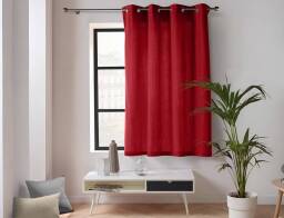 Douceur d'intérieur Κουρτίνα Παραθύρου Mέτριας Σκίασης Twily  με τρουκς και διαστάσεις 135x180cm - Red