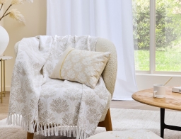 Διακοσμητικό Μαξιλάρι Majestia Douceur d'intérieur με μεταλλικό σχέδιο και διαστάσεις 30x50cm - Beige