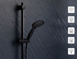 Στήλη Μπάνιου Hydro Douceur d'intérieur με 5 λειτουργίες ροής και ύψος 150cm - Matt Black