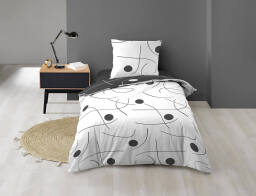 Douceur d'intérieur Σετ Μονή Παπλωματοθήκη & Μαξιλαροθήκη Sonate 2 όψεων, από microfiber, με διαστάσεις 140x200cm