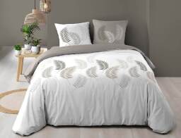 Douceur d'intérieur Σετ Υπέρδιπλη Παπλωματοθήκη & 2 Μαξιλαροθήκες Goyave  από βαμβάκι 57TC, με διαστάσεις 220x240cm