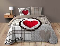 Douceur d'intérieur  Σετ Υπέρδιπλη Παπλωματοθήκη & 2 Μαξιλαροθήκες Love Mountain από βαμβάκι 42TC, με διαστάσεις 220x240cm