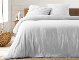 Douceur d'intérieur Σετ Υπέρδιπλη Παπλωματοθήκη & 2 Μαξιλαροθήκες Angelia  από βαμβάκι 57TC, με διαστάσεις 220x240cm - White