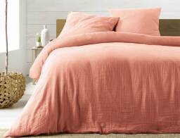 Douceur d'intérieur Σετ Υπέρδιπλη Παπλωματοθήκη & 2 Μαξιλαροθήκες Angelia  από βαμβάκι 57TC, με διαστάσεις 220x240cm - Pink