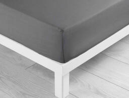 Douceur d'intérieur Σεντόνι Μονό με λάστιχο Lina  από βαμβάκι 57TC, με διαστάσεις 90x190cm - Charcoal Grey