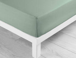 Douceur d'intérieur Σεντόνι Μονό με λάστιχο Lina  από βαμβάκι 57TC, με διαστάσεις 90x190cm - Sage