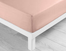 Douceur d'intérieur  Σεντόνι Υπέρδιπλο με λάστιχο Lina από βαμβάκι 57TC, με διαστάσεις 160x200cm - Pink