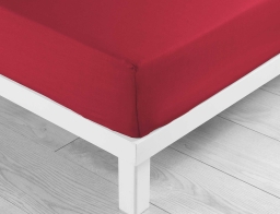 Douceur d'intérieur  Σεντόνι Μονό με λάστιχο Lina από βαμβάκι 57TC, με διαστάσεις 90x190cm - Marsala