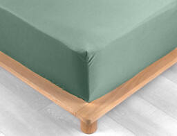 Σεντόνι Μονό με λάστιχο Percaline Douceur d'intérieur από βαμβάκι περκάλι 78TC, με διαστάσεις 90x190cm - Lime Green