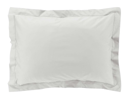 Μαξιλαροθήκη Percaline Douceur d'intérieur από βαμβάκι περκάλι 78TC, με ραφή Oxford και διαστάσεις 50x70cm - White