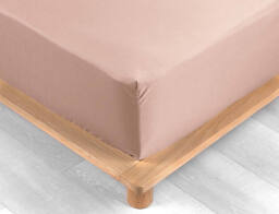 Douceur d'intérieur  Σεντόνι Μονό με λάστιχο Percaline από βαμβάκι περκάλι 78TC, με διαστάσεις 90x190cm - Nude