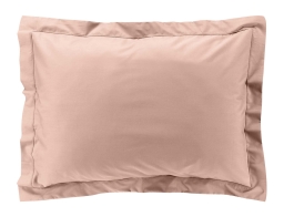 Μαξιλαροθήκη Percaline Douceur d'intérieur από βαμβάκι περκάλι 78TC, με ραφή Oxford και διαστάσεις 50x70cm - Nude