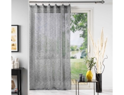 Douceur d'intérieur Κουρτίνα Χαμηλής Σκίασης Linka  με κρίκους και διαστάσεις 140x240cm - Charcoal Grey