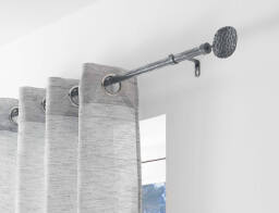 Douceur d'intérieur Μονό Κουρτινόξυλο Bullette  με διάμετρο 19mm και επέκταση 120 - 210cm - Grey/Silver