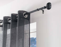 Douceur d'intérieur Μονό Κουρτινόξυλο Bullette  με διάμετρο 19mm και επέκταση 120 - 210cm - Black/Silver