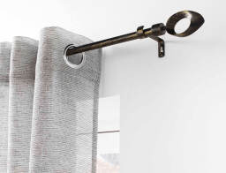 Douceur d'intérieur Μονό Κουρτινόξυλο Ovalon  με διάμετρο 19mm και επέκταση 120 - 210cm - Black/Gold