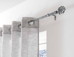 Douceur d'intérieur Μονό Κουρτινόξυλο Tropi  με διάμετρο 19mm και επέκταση 120 - 210cm - Grey/Silver