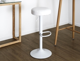 Σκαμπό μπαρ Mumford Home Deco Factory με ρυθμιζόμενο ύψος και διαστάσεις 36x36x63.5cm/83.5cm - White