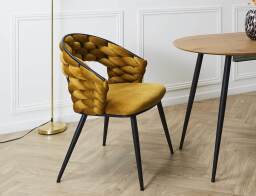 Home Deco Factory Kαρέκλα Sawyer με διαστάσεις 62x54x83cm - Mustard Yellow