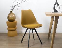 Home Deco Factory Καρέκλα Αtom με διαστάσεις 52x47x82cm - Yellow