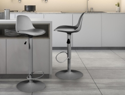 Σκαμπό μπαρ Isak Home Deco Factory με ρυθμιζόμενο ύψος και διαστάσεις 41.5x38x83cm/104cm - Grey