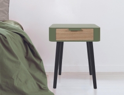 Κομοδίνο Home Deco Factory με διαστάσεις 35x40x48cm - Khaki Green