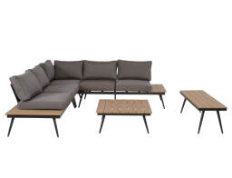 Lesli Living Arezzo Σετ Σαλόνι Κήπου & Βεράντας από Αλουμίνιο Polywood Γκρι