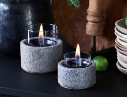 Επιτραπέζια Εστία Φωτιάς Lotus 12 Tenderflame με διάρκεια καύσης 9 - 10 ώρες, χωρητικότητα δεξαμενής 300ml και διαστάσεις 12.8x13cm - Stone