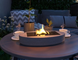 Επιτραπέζια Εστία Φωτιάς Carnation Tenderflame με διάρκεια καύσης 4 - 5 ώρες, χωρητικότητα δεξαμενής 500ml και διαστάσεις 32x22x7cm - Concrete