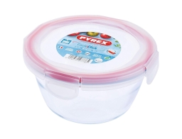 Γυάλινο Δοχείο Τροφίμων Cook & Click Pyrex με καπάκι, χωρητικότητα 0.7lt και διαστάσεις 15x15x8cm