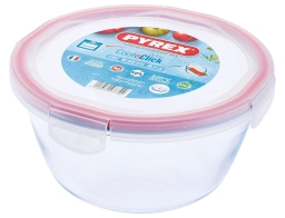 Γυάλινο Δοχείο Τροφίμων Cook & Click Pyrex με καπάκι, χωρητικότητα 1.6lt και διαστάσεις 20x20x9cm
