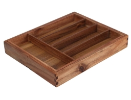 Eπεκτεινόμενη Θήκη για Μαχαιροπίρουνα Excellent Houseware από Ξύλο Ακακίας, με διαστάσεις 34x28-45x5cm