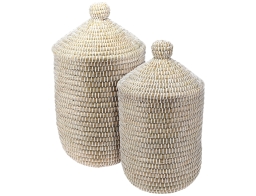 Σετ Καλάθια για άπλυτα H&S Collection με καπάκι, χωρητικότητα 45lt και διαστάσεις 26x34cm και 32x42cm - 2 τεμάχια