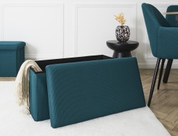 Ταμπουρέ Atom Home Deco Factory με αποθηκευτικό χώρο και διαστάσεις 76x38x38cm - Blue