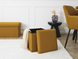 Σκαμπό Atom Home Deco Factory με αποθηκευτικό χώρο και διαστάσεις 38x38x38cm - Yellow