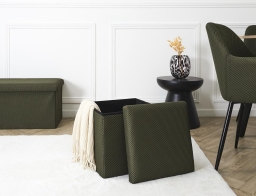 Σκαμπό Atom Home Deco Factory με αποθηκευτικό χώρο και διαστάσεις 38x38x38cm - Khaki