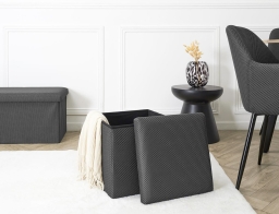 Σκαμπό Atom Home Deco Factory με αποθηκευτικό χώρο και διαστάσεις 38x38x38cm - Grey