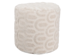 Σκαμπό Πουφ H&S Collection με διαστάσεις 40x40x38cm - Off White