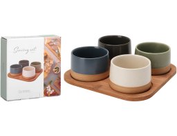 Σετ Σερβιρίσματος Excellent Houseware με 4 μπωλ και δίσκο - 5 τεμάχια