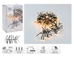 768 Φωτάκια LED - 5.5 Μέτρα + 3 Μέτρα σύνδεσης, Κανονική Διάταξη, με χειριστήριο, 8 προγράμματα, Μαύρο καλώδιο PVC - Extra Θερμό Λευκό
