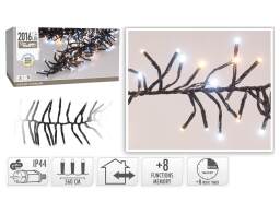 2016 Φωτάκια LED - 14.6 Μέτρα + 3 Μέτρα σύνδεσης, Κανονική Διάταξη, με χειριστήριο, 8 προγράμματα, Μαύρο καλώδιο PVC - Λευκό, Θερμό Λευκό