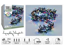 1000 Φωτάκια LED - 20 Μέτρα + 3 Μέτρα σύνδεσης , Κανονική Διάταξη, με χειριστήριο, 8 προγράμματα, Πράσινο καλώδιο PVC - Πολύχρωμο