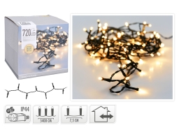 720 Φωτάκια LED - 54 Μέτρα + 3 Μέτρα σύνδεσης, Κανονική Διάταξη, Πράσινο καλώδιο PVC - Extra Θερμό Λευκό