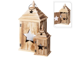 Σετ Διακοσμητικά Φανάρια με χερούλια και διαστάσεις 14x14x29.5cm και 19.5x19.5x42cm - 2 τεμάχια