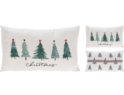 Διακοσμητικό Μαξιλάρι Χριστουγεννιάτικα Δέντρα με διαστάσεις 50x30cm - White - Σε 2 επιλογές σχεδίου