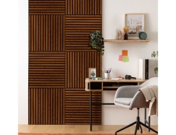 Ηχοαπορροφητική Επένδυση Τοίχου 3d Colva Atmosphera με διαστάσεις 60x2.1x60cm - Walnut